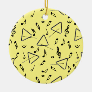Triangle Music Notes Ceramic Ornament