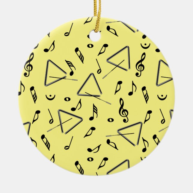 Triangle Music Notes Ceramic Ornament (Front)