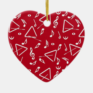 Triangle Music Notes Ceramic Ornament