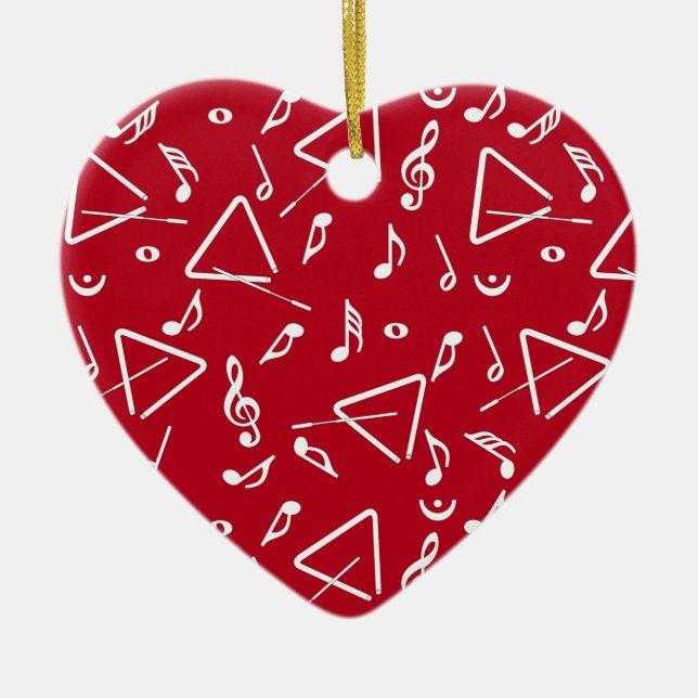 Triangle Music Notes Ceramic Ornament (Front)