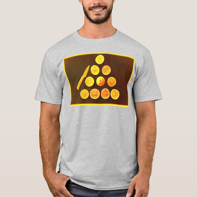"Triangle of Half Oranges" Cute Photo. Buy Now T-Shirt (Front)
