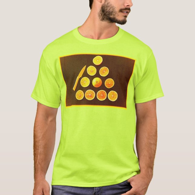 "Triangle of Half Oranges" Cute Photo. Buy Now T-Shirt (Front)