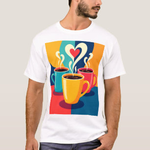 Triangle of Warmth – Colorful Coffee Mugs with Hea T-Shirt