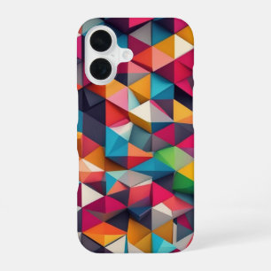 Triangle pattern multicolor polygon texture abstra iPhone 16 case