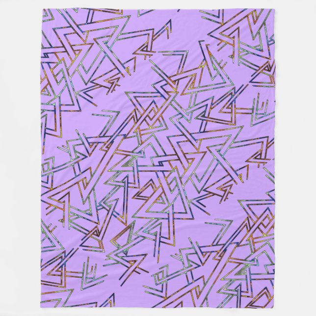 Triangle Pattern outline + your backgr. & ideas Fleece Blanket (Front)