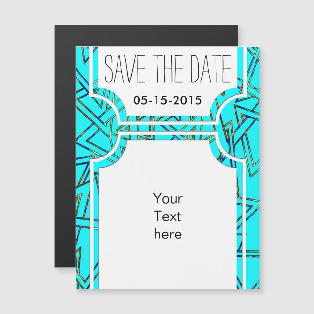 Triangle Pattern outline + your backgr. & ideas Magnetic Invitation (Front/Back)