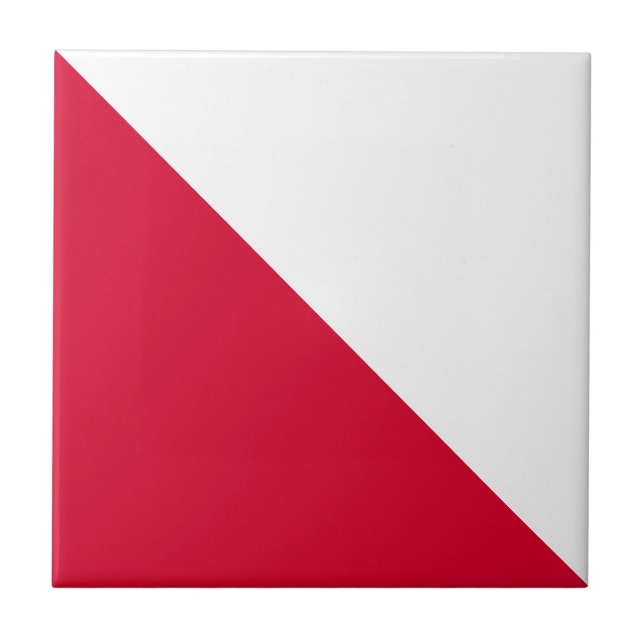 triangle pattern red white ceramic tile (Front)