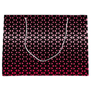 Triangle.Pattern.shade.pink.02 Black BG Large Gift Bag