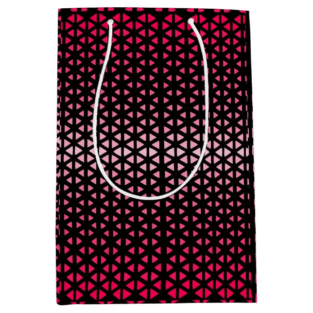Triangle.Pattern.shade.pink.02 Black BG Medium Gift Bag (Front)