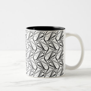 Triangle pattern with circle Two-Tone coffee mug