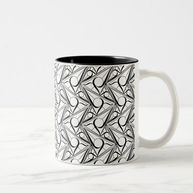 Triangle pattern with circle Two-Tone coffee mug (Right)