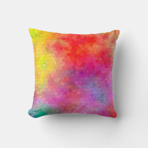 Triangle pattern with colour mixing background. ab cushion