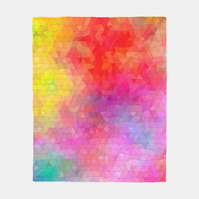 Triangle pattern with colour mixing background. ab fleece blanket (Front)