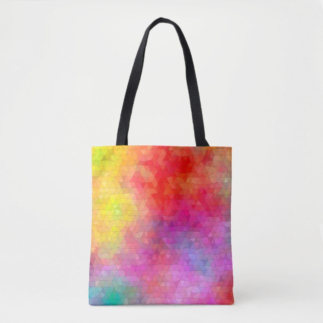 Triangle pattern with colour mixing background. ab tote bag (Front)