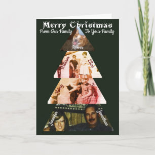 Triangle Photo Christmas Tree Folded Greeting Card