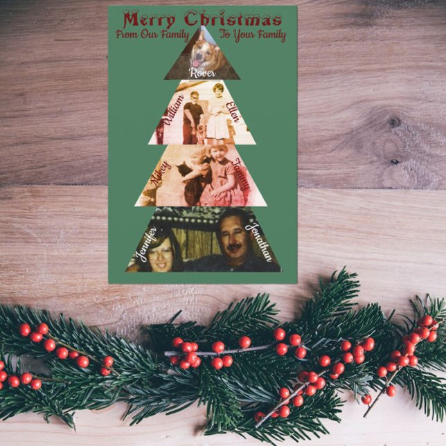 Triangle Photo Christmas Tree Folded Greeting Card (Creator Uploaded)