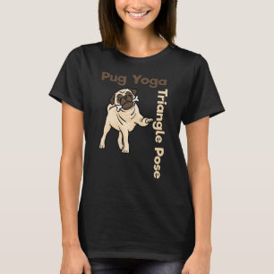 Triangle Pose Pug Yoga Dog by DOTC T-Shirt