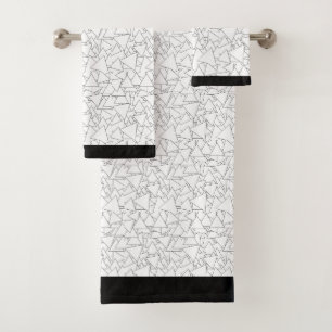 Triangle Repeat White  Bath Towel Set