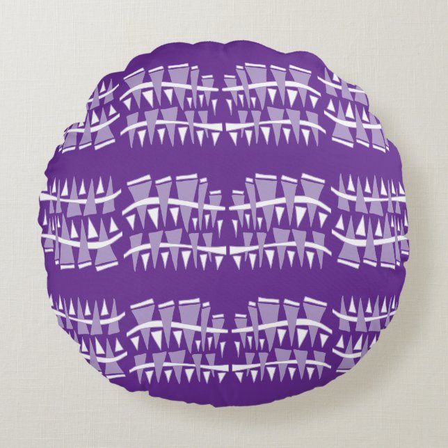Triangle Rows Dodle44c Round Cushion (Front)