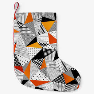 Triangle seamless pattern. Contrasting fashionable Small Christmas Stocking