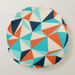 Triangle seamless pattern round cushion