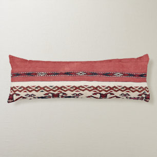 Triangle Stripe Kilim III Red Black White  Body Cushion
