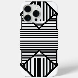 Triangle stripes 2 in Black and White iPhone 15 Pro Max Case