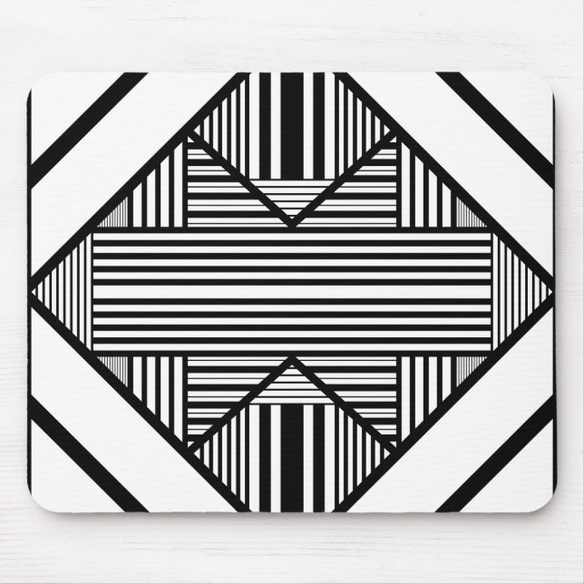 Triangle stripes 2 in Black and White Mouse Pad (Front)