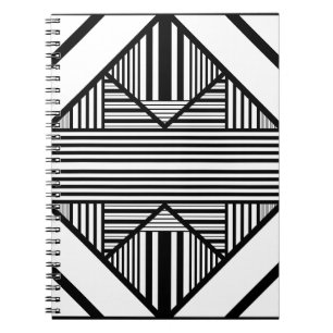 Triangle stripes 2 in Black and White Notebook