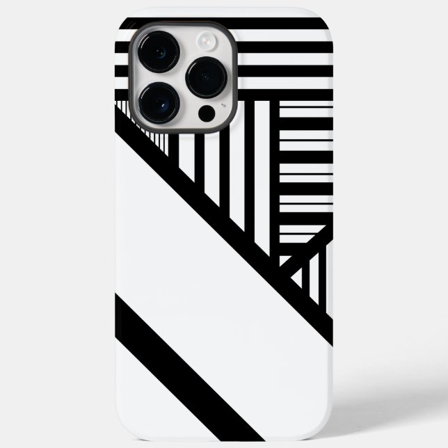 Triangle stripes in Black and White Case-Mate iPhone Case (Back)