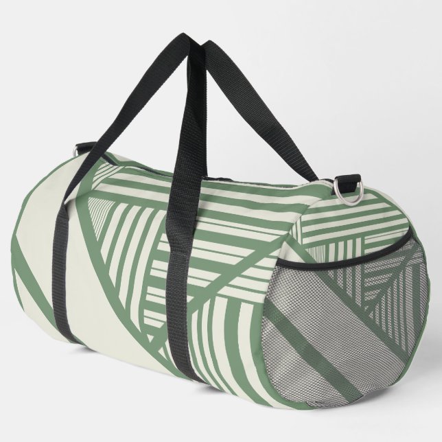 Triangle stripes in Green Duffle Bag (Right Corner)