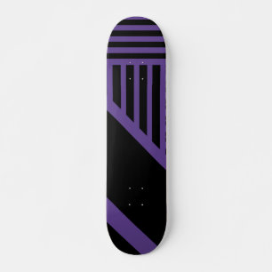 Triangle Stripes in Purple and Black Skateboard