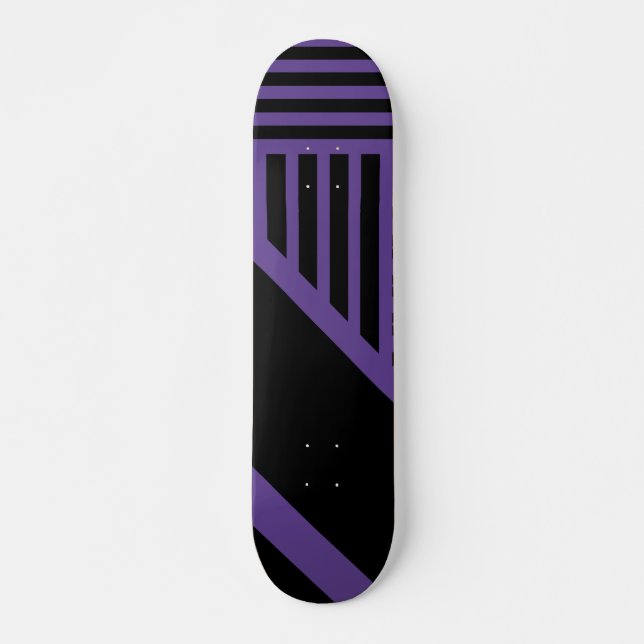 Triangle Stripes in Purple and Black Skateboard (Front)