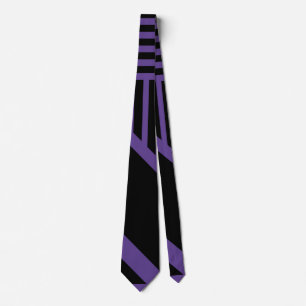 Triangle Stripes in Purple and Black Tie