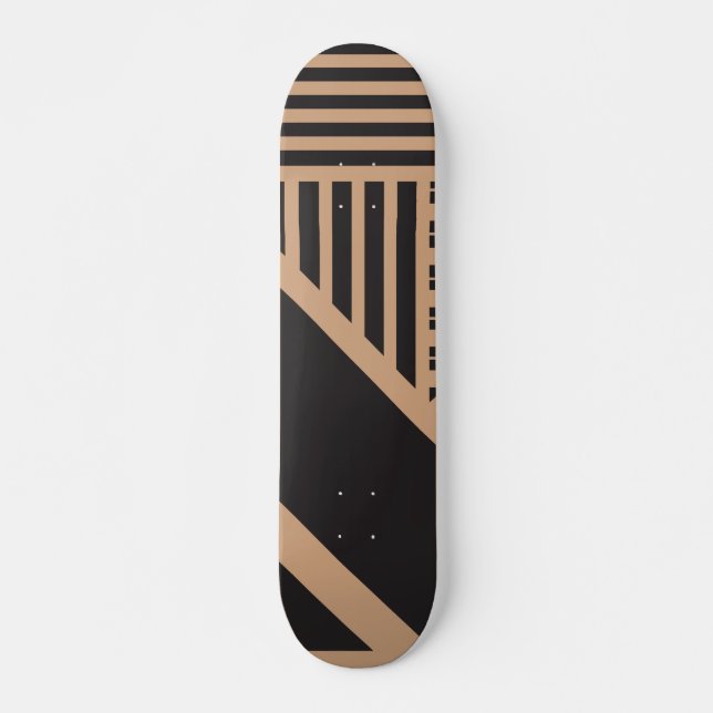Triangle Stripes in Tan and Black Skateboard (Front)