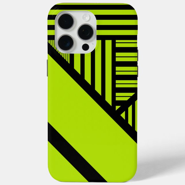 Triangle Stripes - Lime Green Case-Mate iPhone Case (Back)