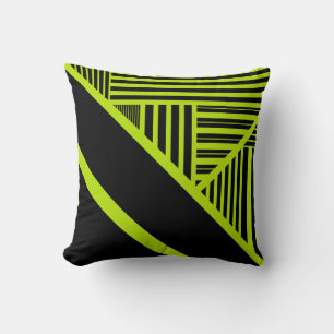 Triangle stripes - Lime Green  Cushion