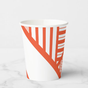 Triangle stripes - Orange and White Paper Cups