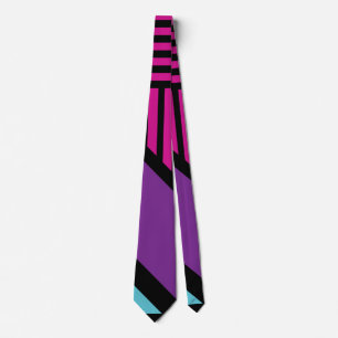 Triangle Stripes - Pink, Purple, Blue and Black  Tie