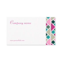 Triangle  turquoise fuchsia QR Business Card