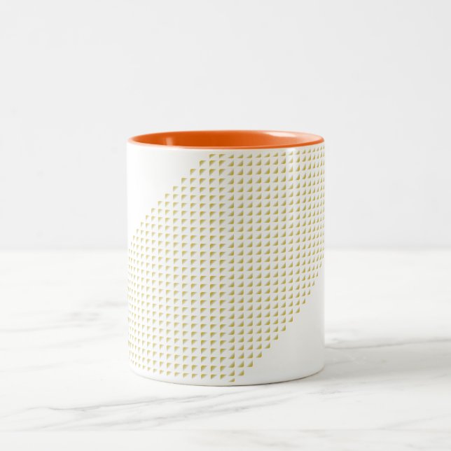 Triangle with 3D triangles Two-Tone Coffee Mug (Center)