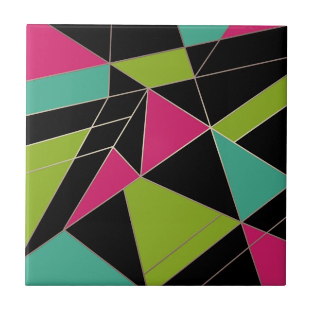 Triangles abstract print geometrical geometry mode ceramic tile (Front)