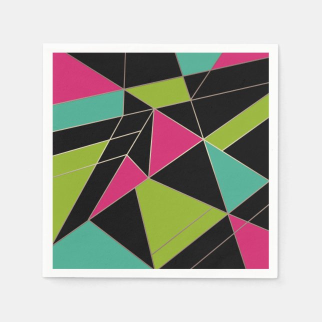 Triangles abstract print geometrical geometry mode napkin (Front)