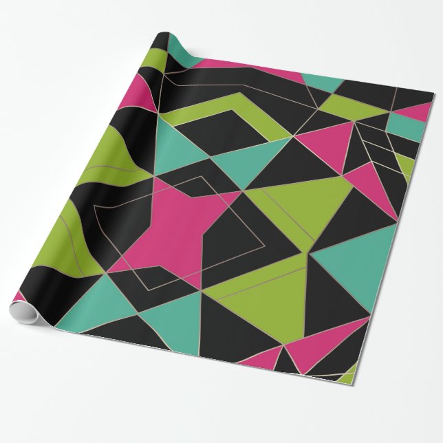Triangles abstract print geometrical geometry mode wrapping paper (Unrolled)