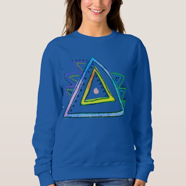 Triangles Abstract Wearable Art Sweatshirt (Front)