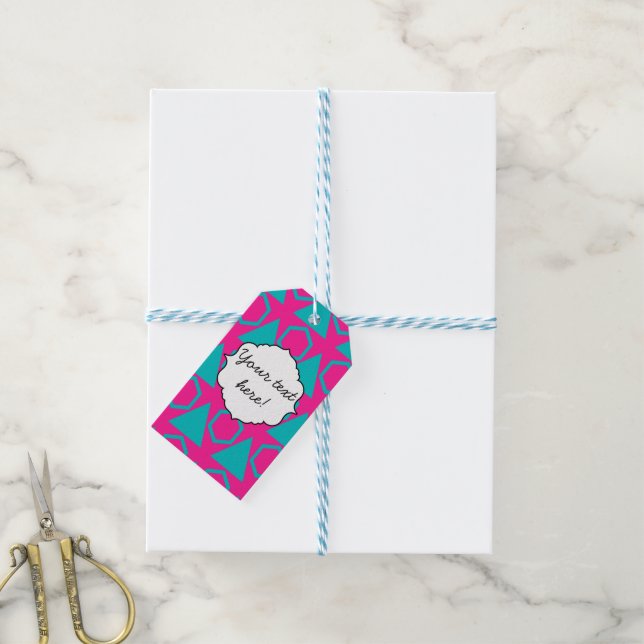 Triangles and honeycombs pattern gift tags (With Twine)