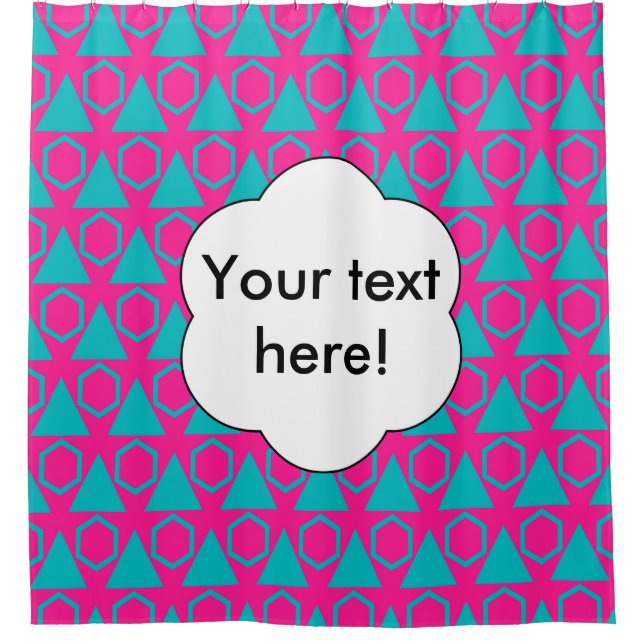 Triangles and honeycombs pattern shower curtain (Front)
