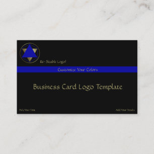 Triangles Circles -  Reiki Triangles Blue   Logo Business Card