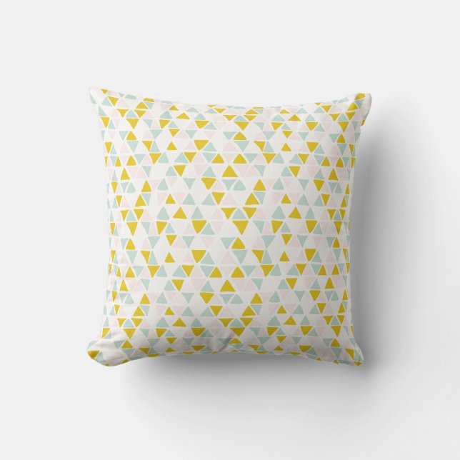 Triangles Custom Colour Background Cushion (Front)
