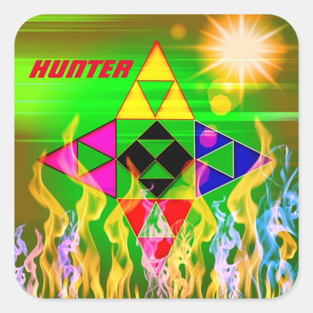 Triangles Galore Kid's Collection - Sticker/colour Square Sticker (Front)